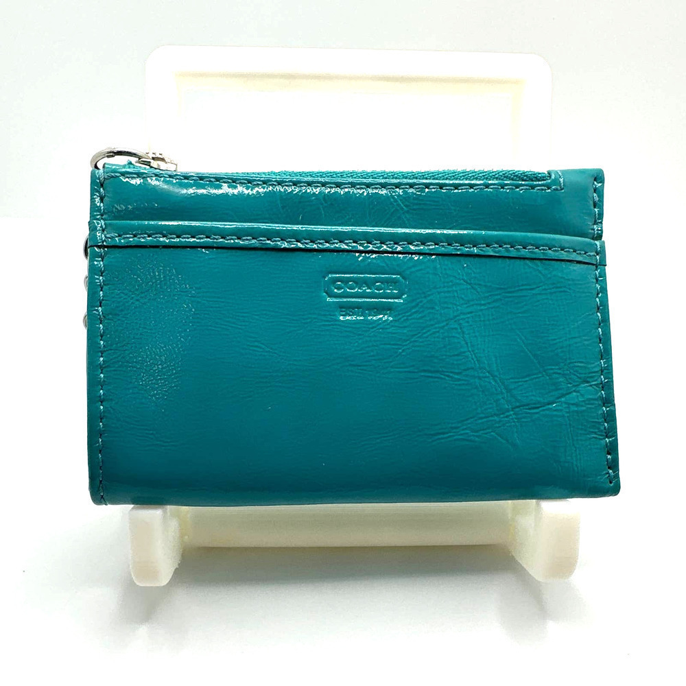 Coach Turquoise Card Holder w/ Keychain